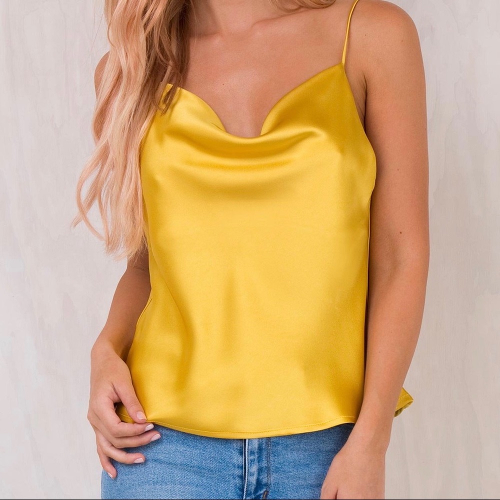 Princess Polly Gold Betta Vanore Tank Top US 4